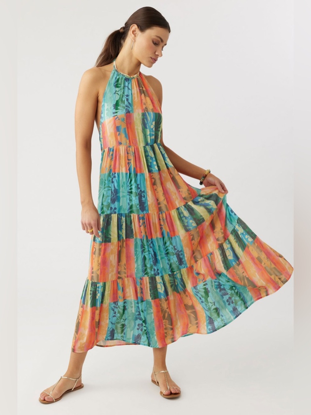 O'Neill JENNIFER WOVEN MAXI TANK DRESS Halter Size Medium